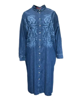 Marina Rinaldi Women's Navy Danubio Cotton Denim Dress Size 20W/29 NWT