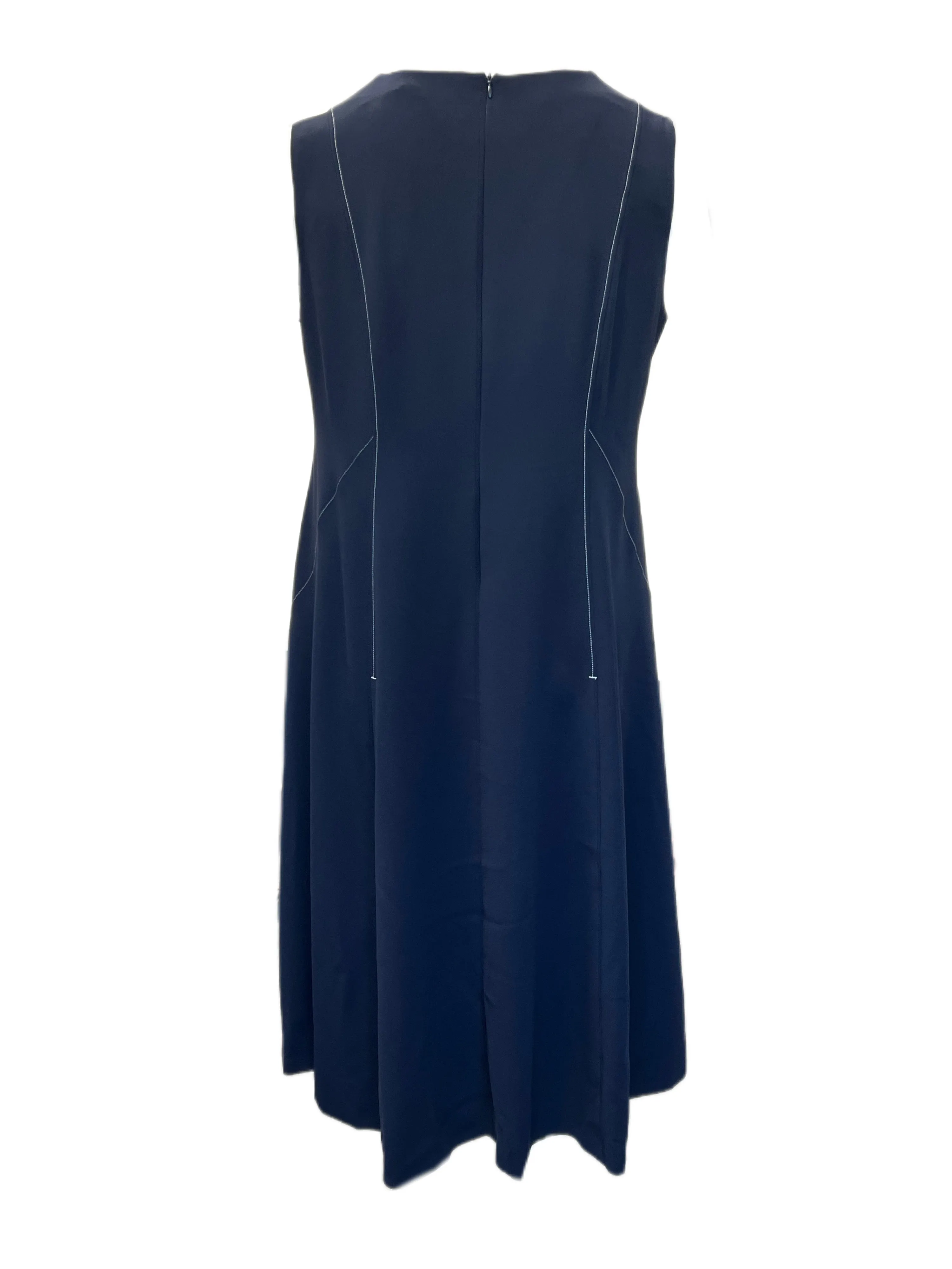 Marina Rinaldi Women's Navy Davos Sleeveless Maxi Dress Size 14W/23 NWT
