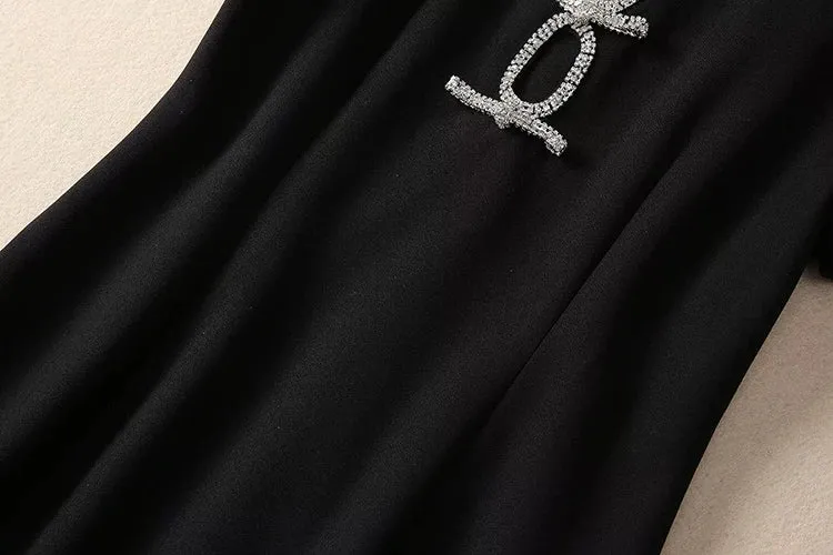 Maude O-Neck Short Sleeves Solid Color Elegant Party Dress