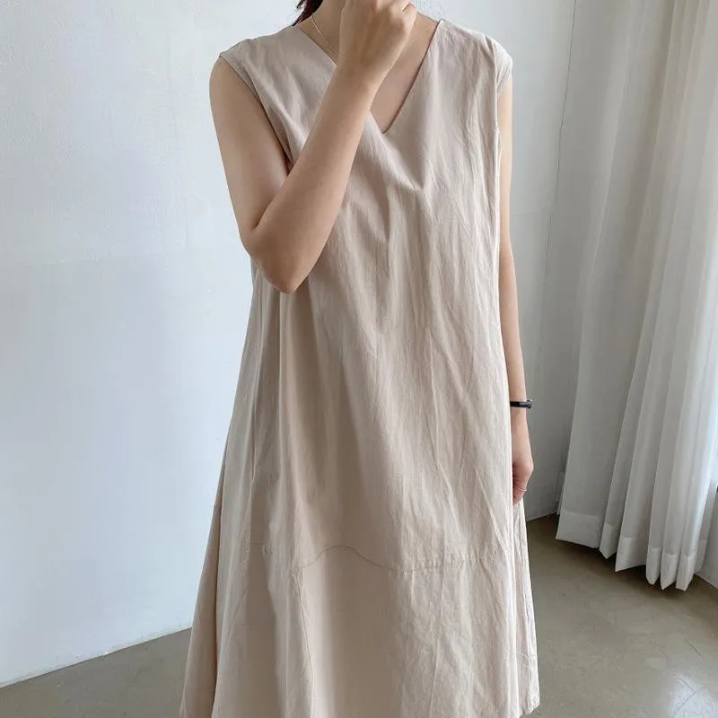 Maxi Dresses Summer Back Single Breasted Women's Dress Sexy Sleevless Loose Female Robe Dress Plus Size Dresses