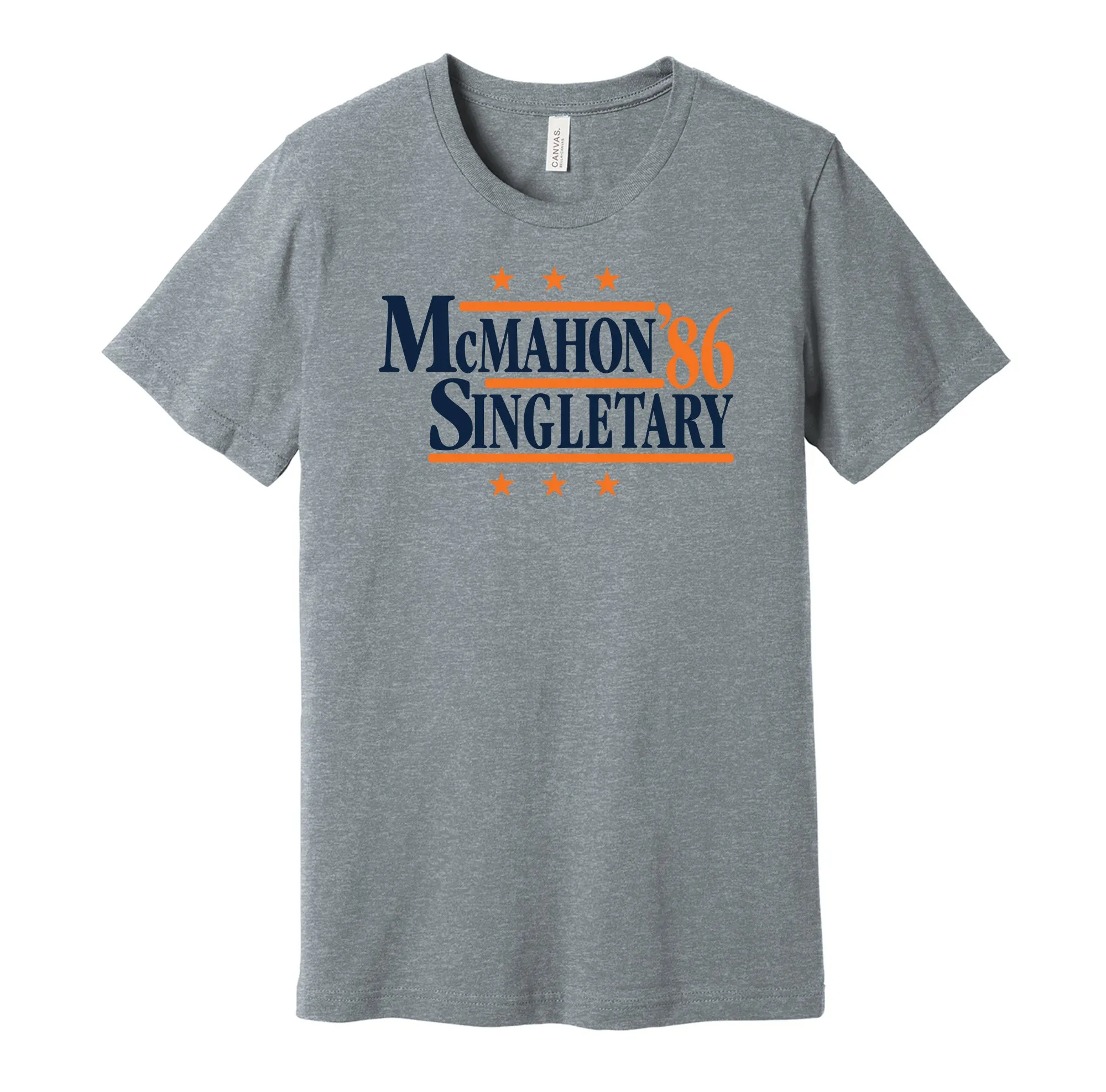 McMahon & Singletary '86 - Chicago Football Legends Political Campaign Parody T-Shirt - Hyper Than Hype Shirts