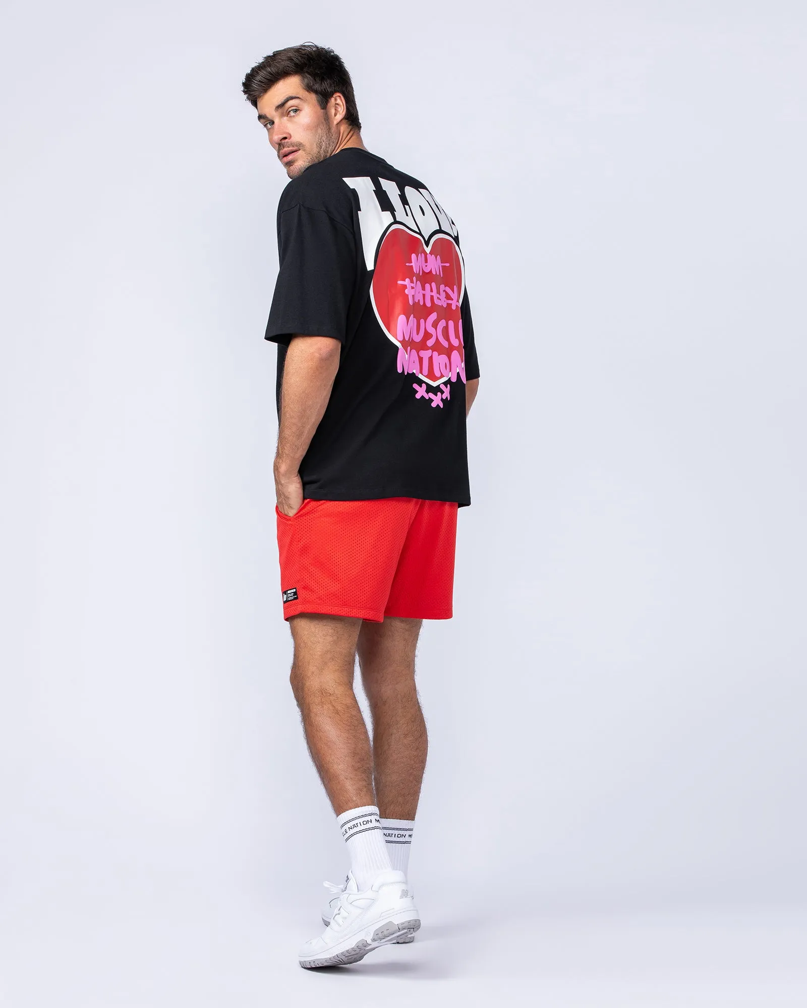 Mens Biggest Fan Oversized Tee - Black