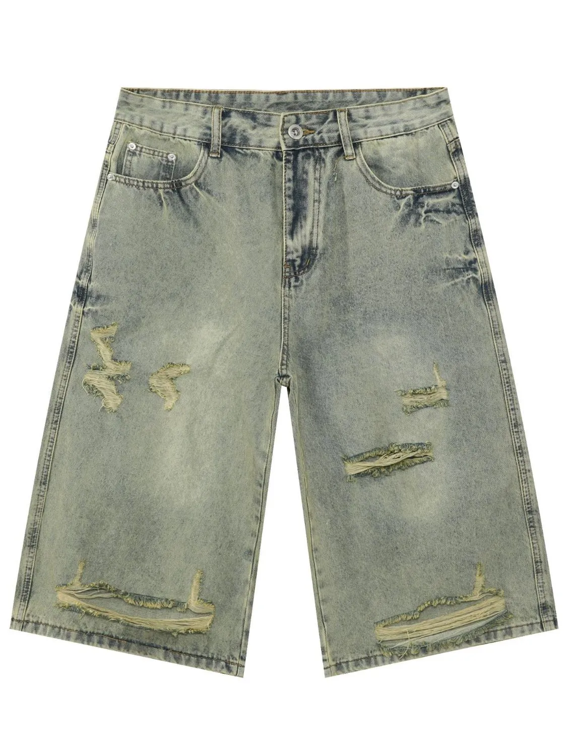 Men's Distressed Loose Denim Shorts