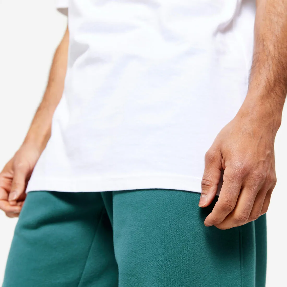 Men's Fitness T-Shirt 500 Essentials - Pale