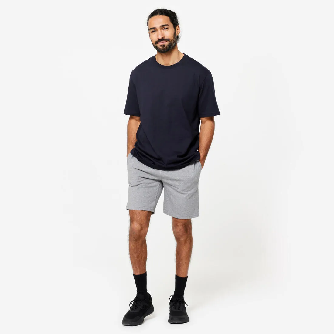 Men's Fitness T-Shirt 500 Essentials - Pale