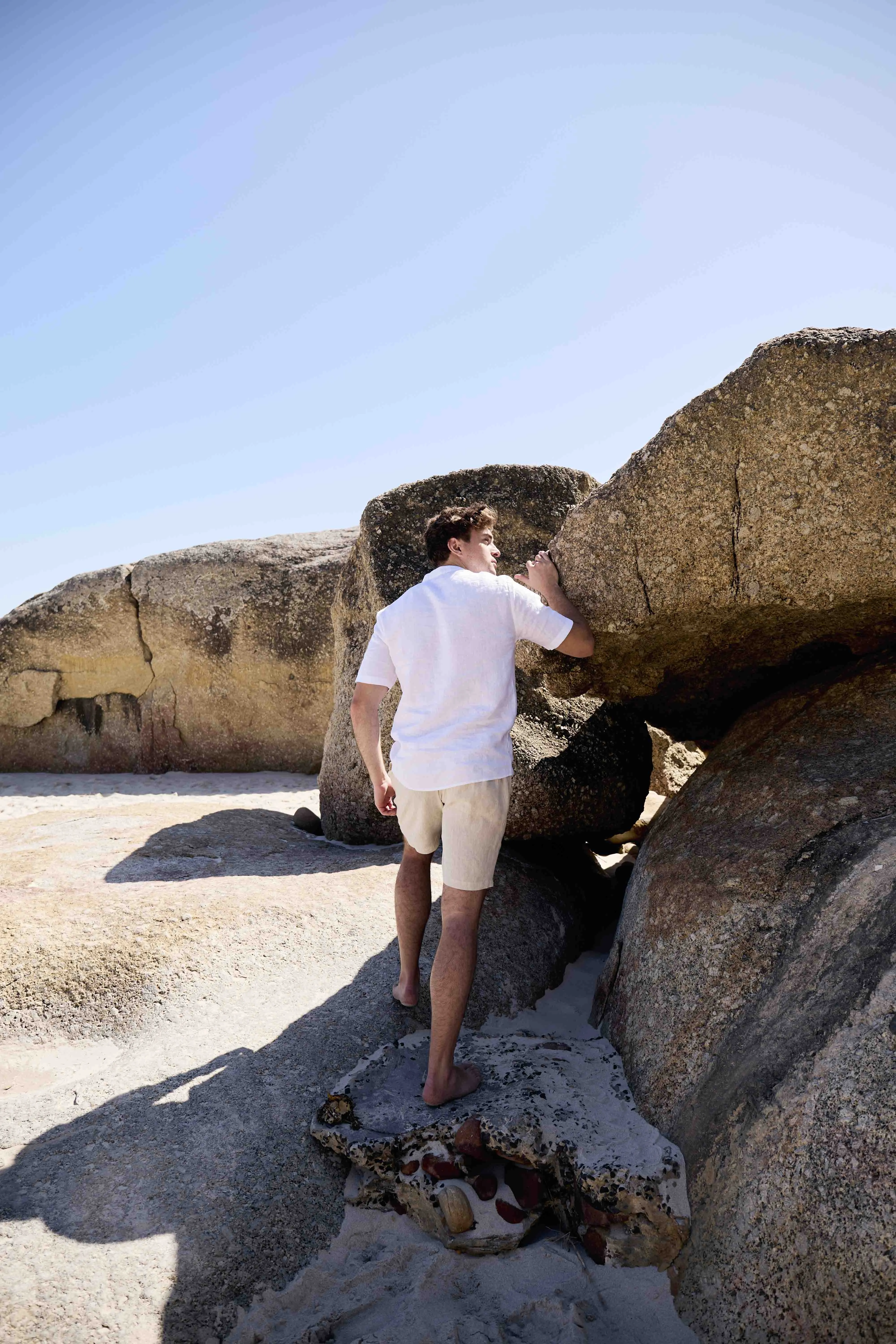 Mens Linen Shorts | Natural