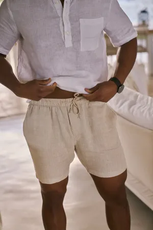 Mens Linen Shorts | Natural