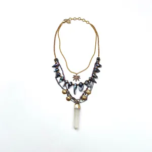 Mermaid Layered Beaded Crystal Necklace