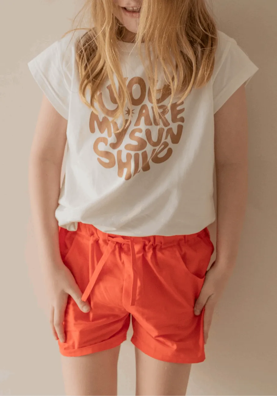 Miann & Co Kids - Elastic Waist Shorts - Tomato