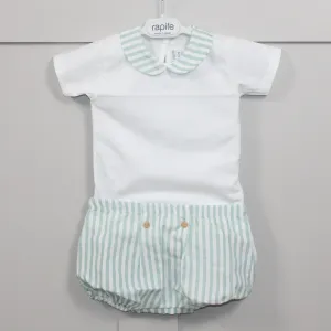 Mint Stripe Bodysuit and shorts
