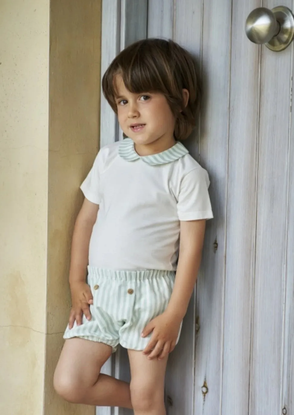 Mint Stripe Bodysuit and shorts