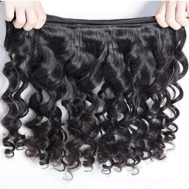 Modern Show 12A 4 Bundles Raw Indian Hair Loose Wave Virgin Remy Human Hair Weave Natrural Black
