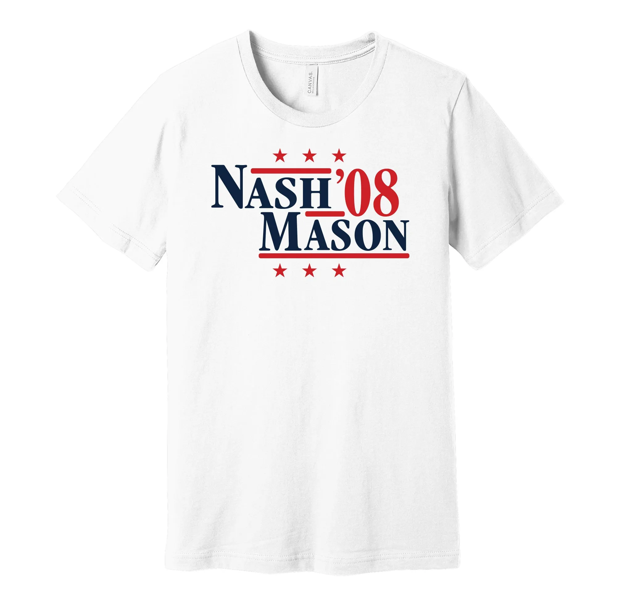 Nash & Mason '08 - Columbus Hockey Legends Political Campaign Parody T-Shirt - Hyper Than Hype Shirts