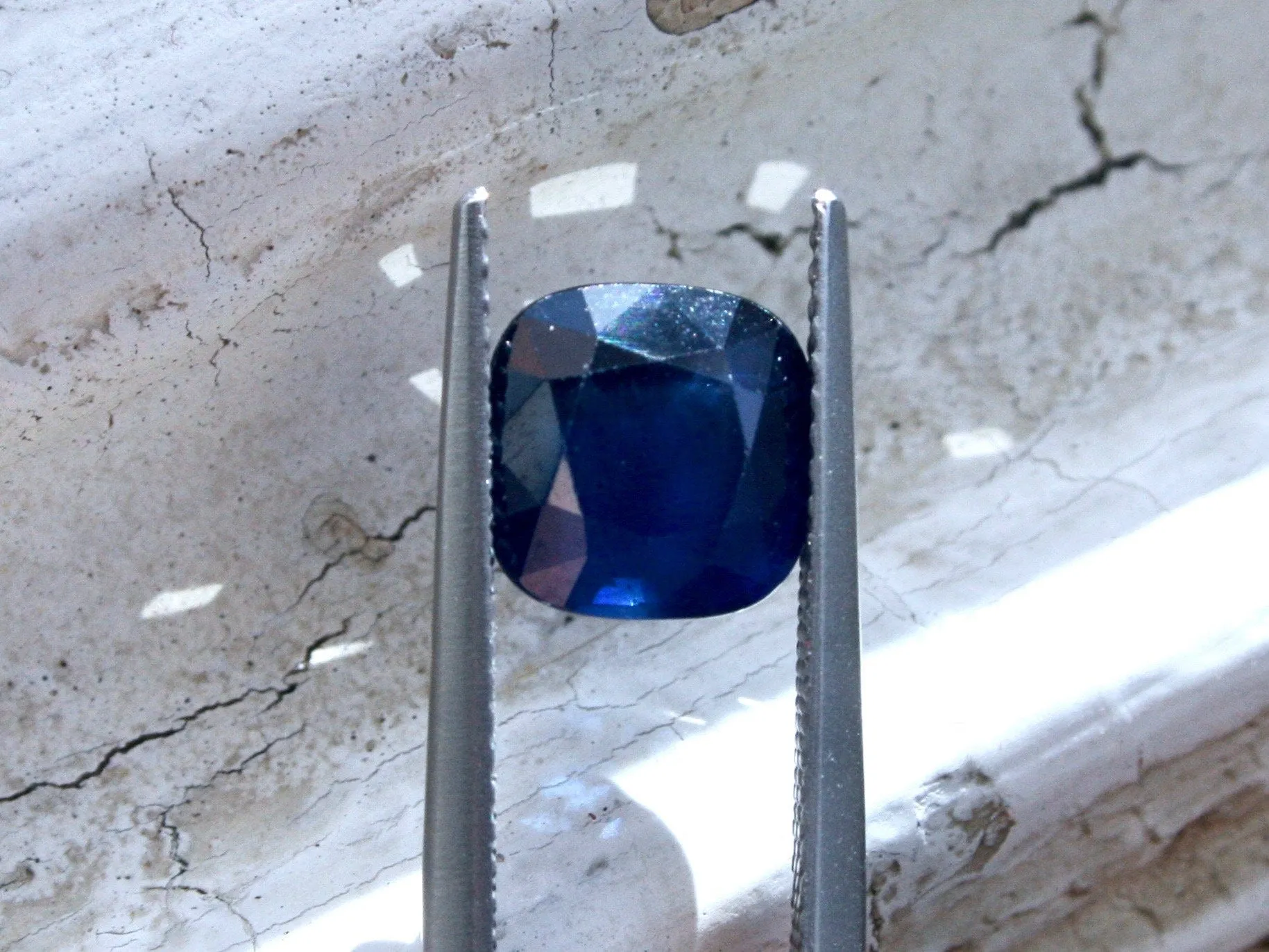 Natural Loose Cushion Cut Blue Ceylon Sapphire - 3.15ct.
