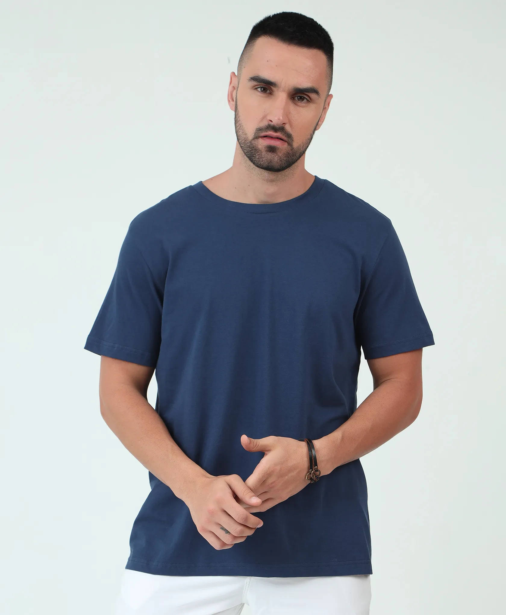 Navy Oversized Back Printed Couple T-Shirts