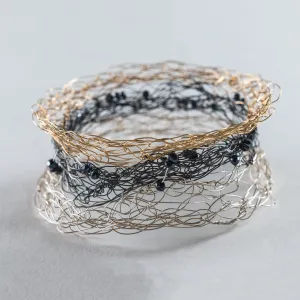 Neapolitan Spun Bangle with Spinel Stones
