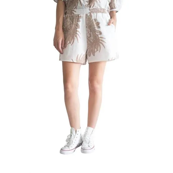 NEW LAS SUREÑAS greek tiger short in white