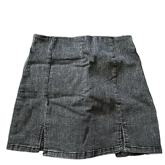 NWOT Distressed Denim Split Hem High Waist Skort