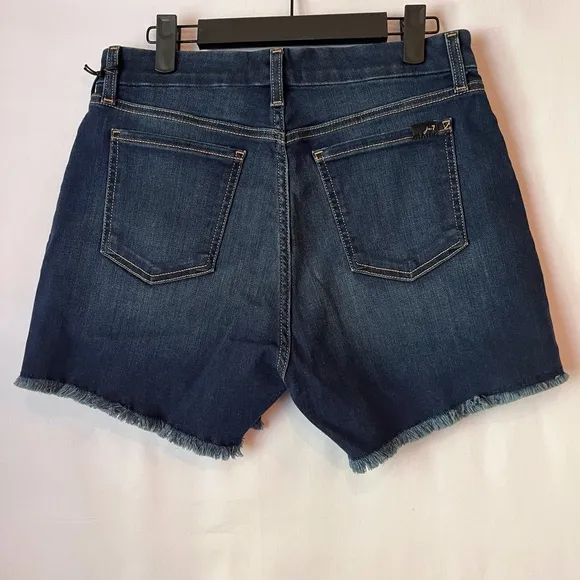 NWT Jen7 by 7 for All Mankind Raw Hem Mid Denim Shorts W/ Sculpting Panel