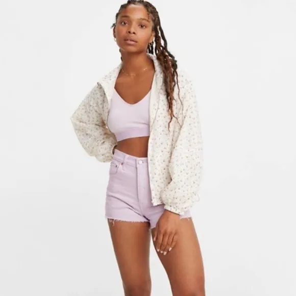 NWT Levi's Ribcage Lavender Cut Off Denim Shorts- Size 26