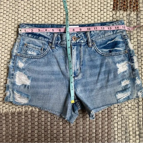 NWT Pistola Denim Asher Girlfriend Distressed Shorts Blue Size 27