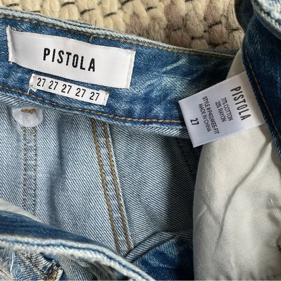 NWT Pistola Denim Asher Girlfriend Distressed Shorts Blue Size 27