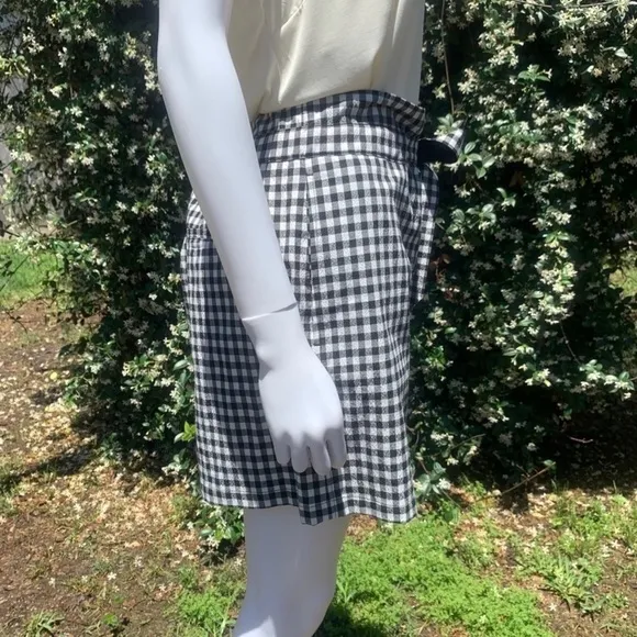 NWT Rag &amp; Bone Retro Paper Bag Waist Tailored Gingham Shorts