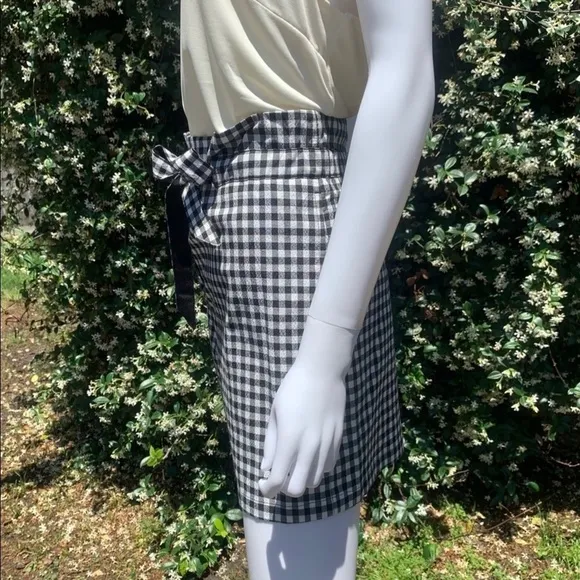 NWT Rag &amp; Bone Retro Paper Bag Waist Tailored Gingham Shorts