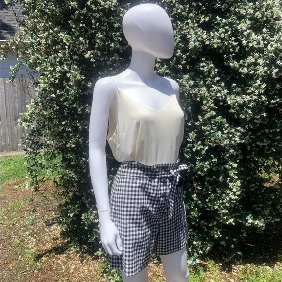 NWT Rag &amp; Bone Retro Paper Bag Waist Tailored Gingham Shorts