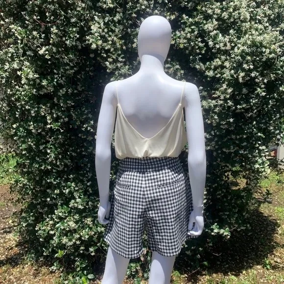 NWT Rag &amp; Bone Retro Paper Bag Waist Tailored Gingham Shorts