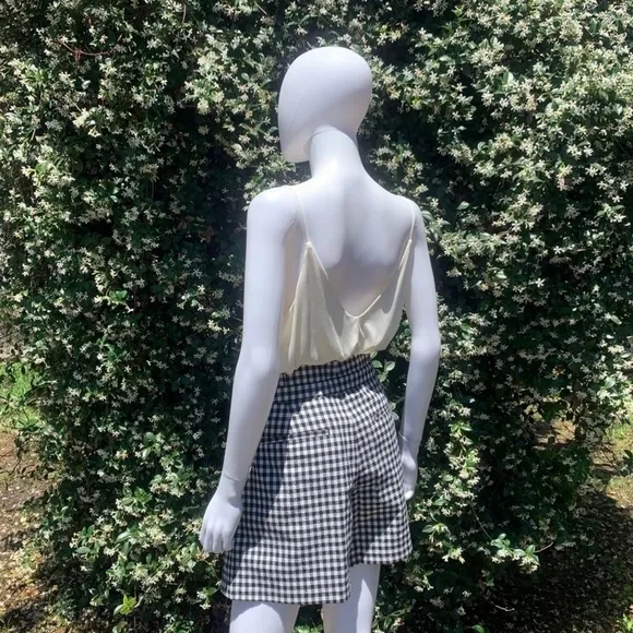 NWT Rag &amp; Bone Retro Paper Bag Waist Tailored Gingham Shorts
