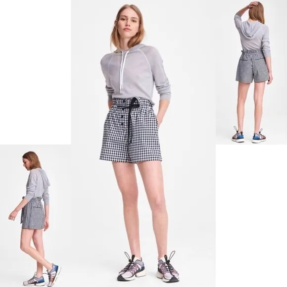NWT Rag &amp; Bone Retro Paper Bag Waist Tailored Gingham Shorts