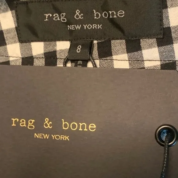 NWT Rag &amp; Bone Retro Paper Bag Waist Tailored Gingham Shorts
