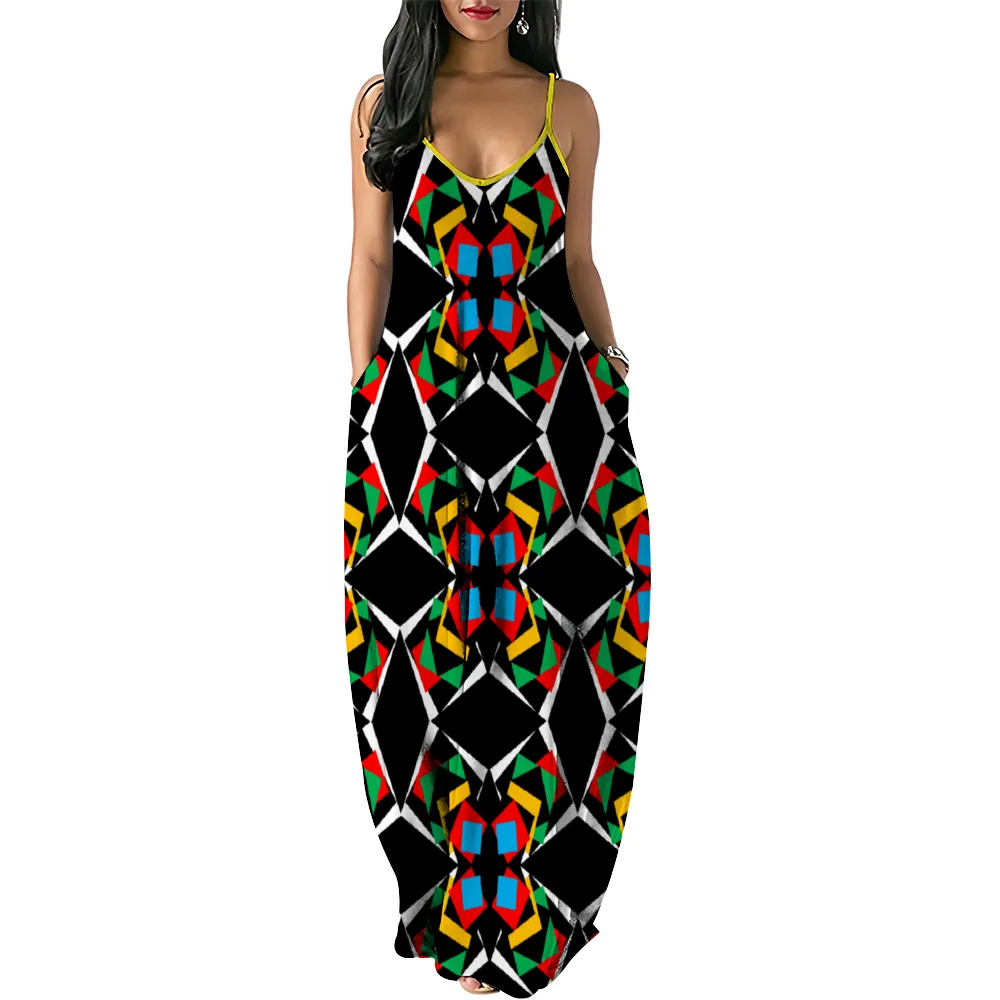 OD Custom Women's Dress Loose Sleeveless Dress Blk