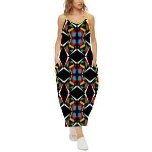 OD Custom Women's Dress Loose Sleeveless Dress Blk