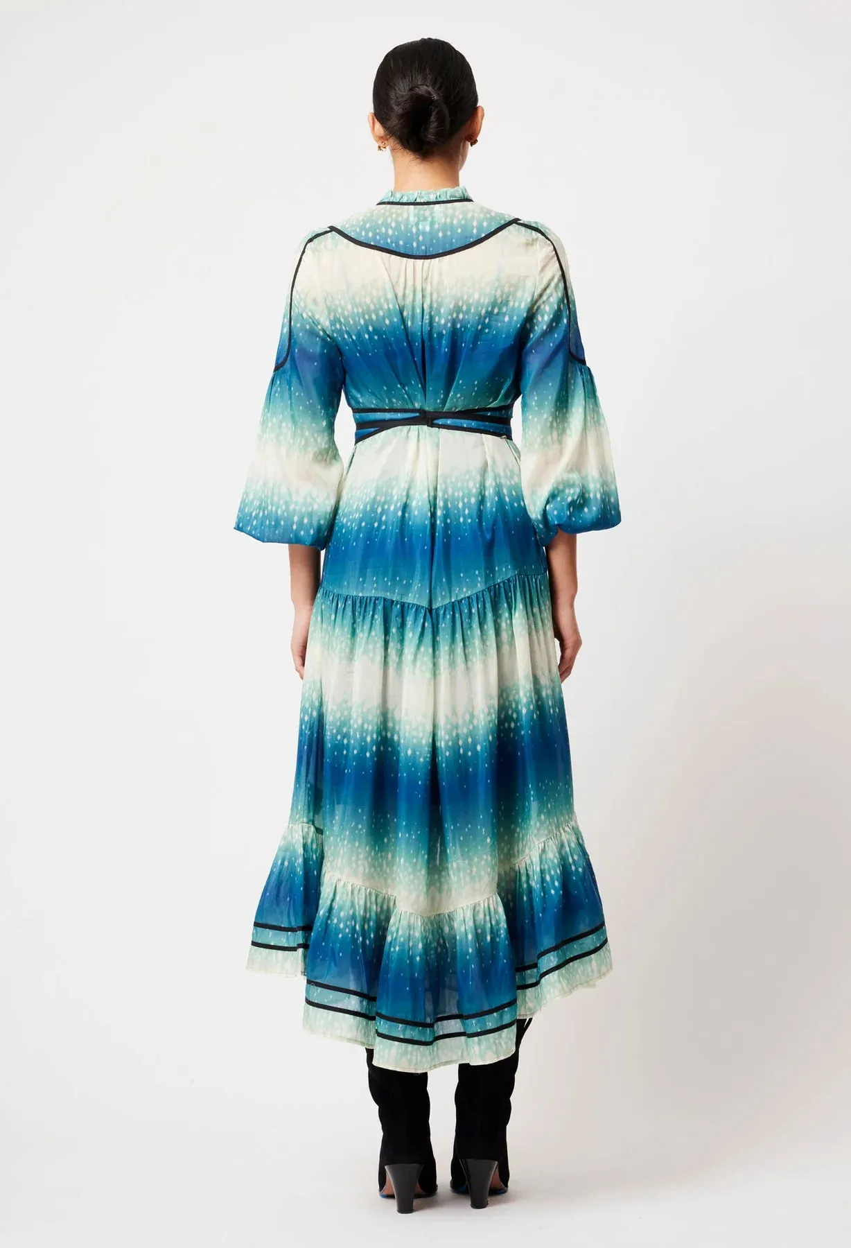 Once Was - Venus Cotton Silk Dress - Galaxy Print