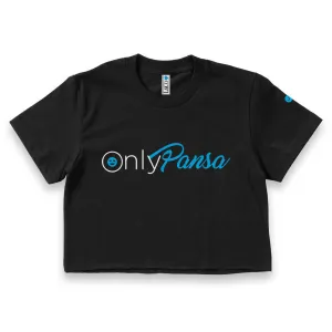 'Only Pansa' w/Verified Check Sleeve Print Crop Top Shirt - Black - Premium Ring-Spun Cotton