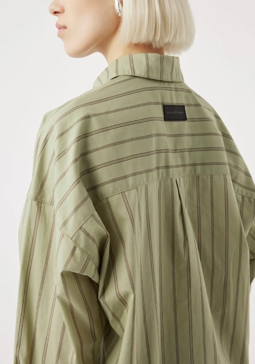 OUTLAND DENIM Maya Shirt - Sage Stripe