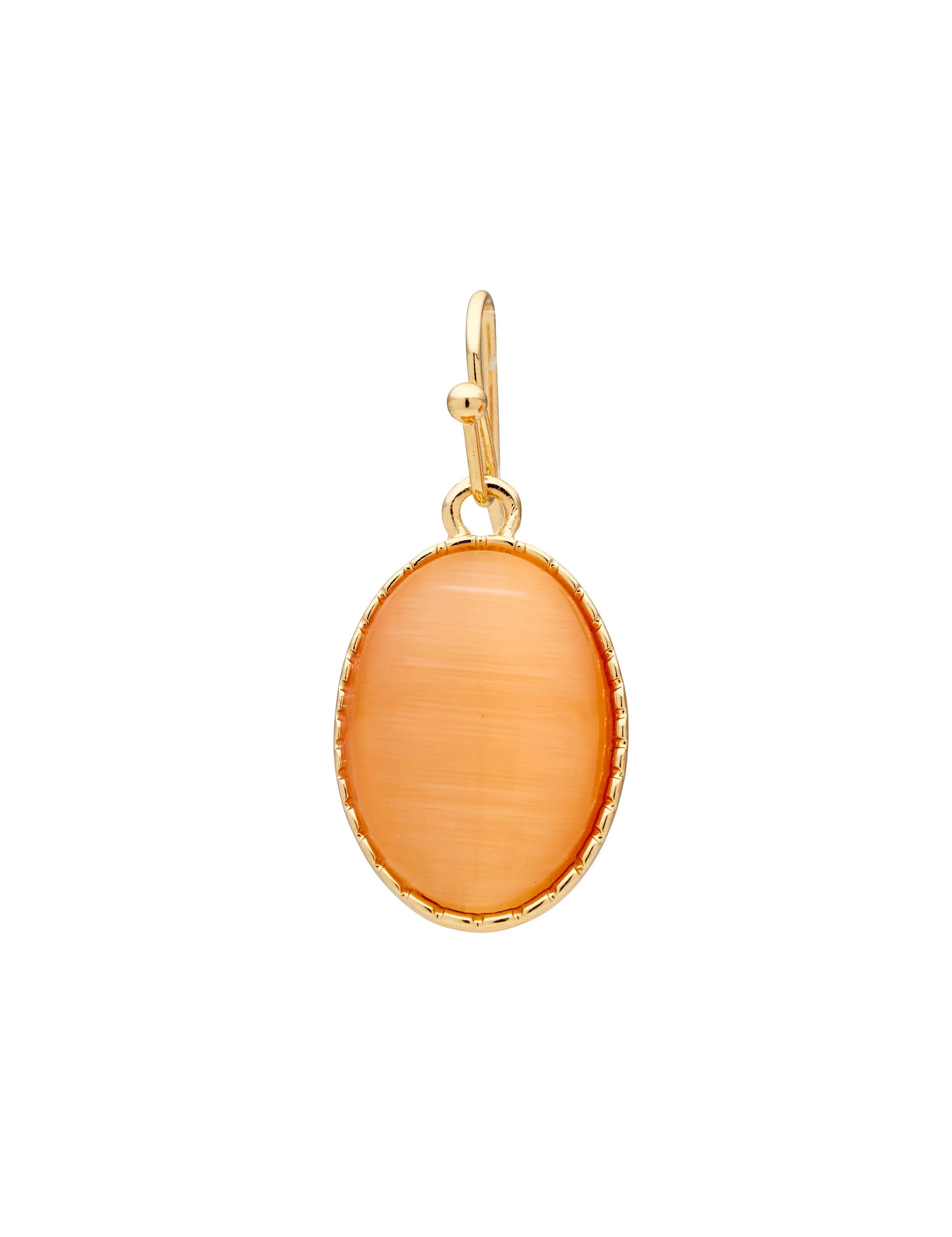 OVAL STONE DROP EARRING