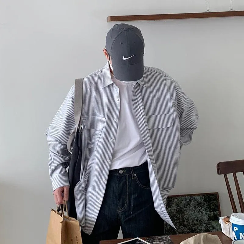 Oversized Stripe Shirt With Pockets