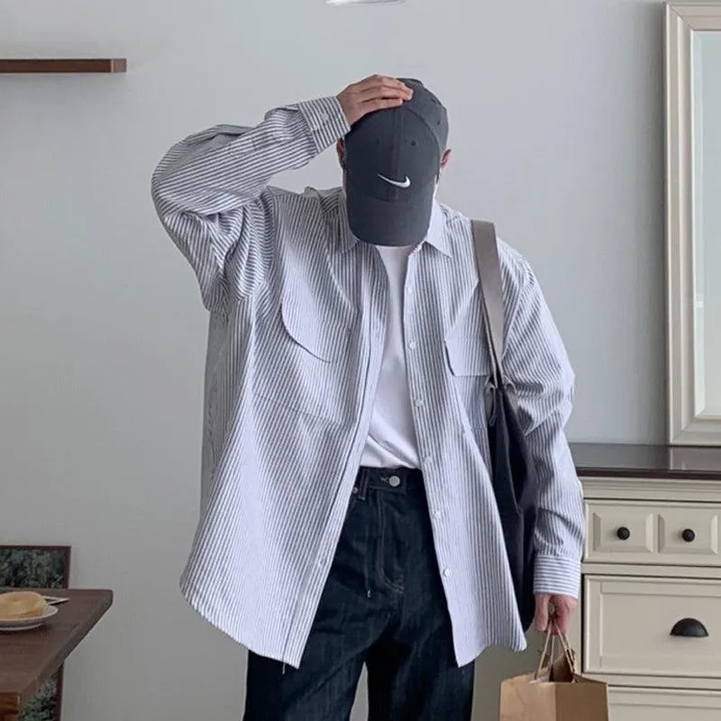 Oversized Stripe Shirt With Pockets