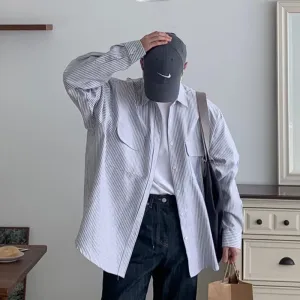 Oversized Stripe Shirt With Pockets