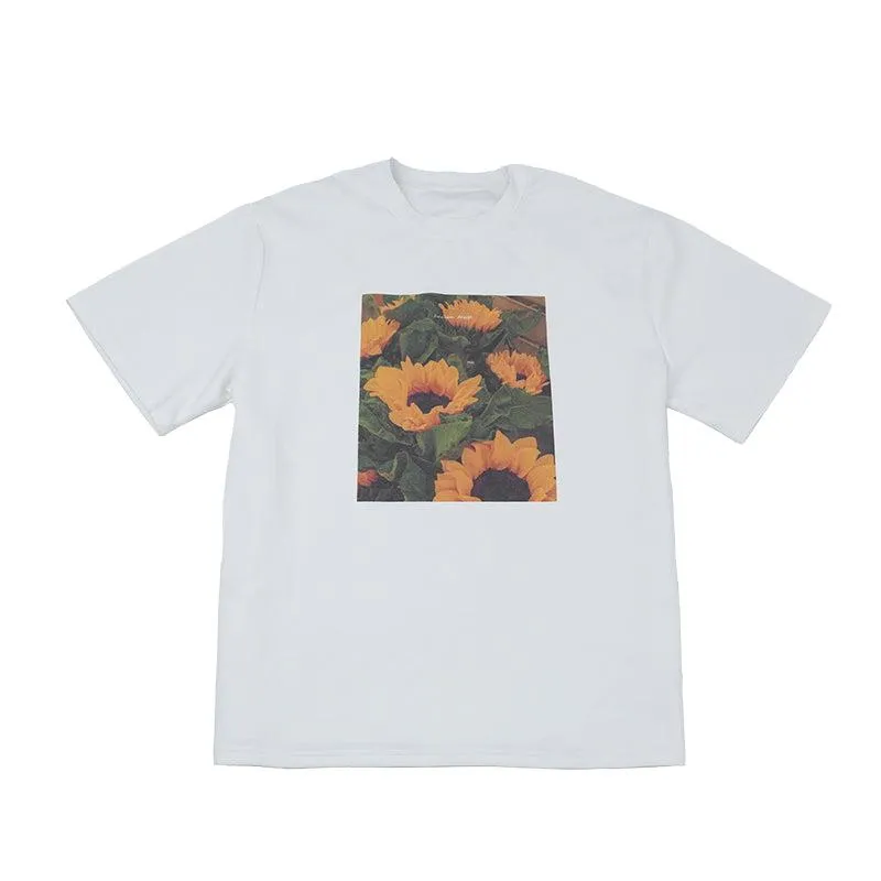 Oversized Sunflower Print T-Shirt