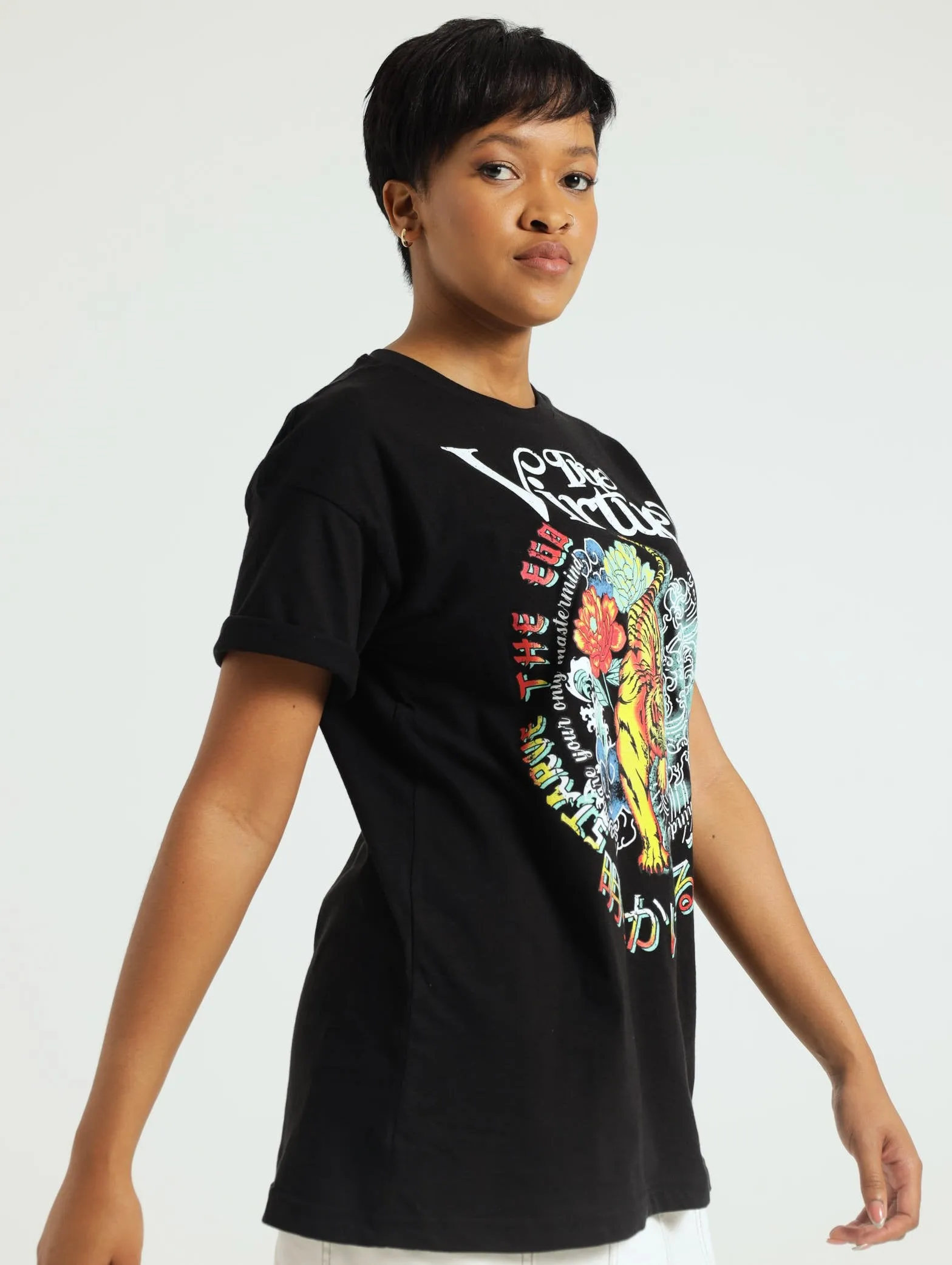 Oversized Tiger Tee - Black