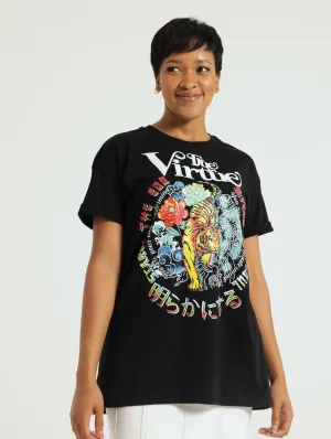 Oversized Tiger Tee - Black