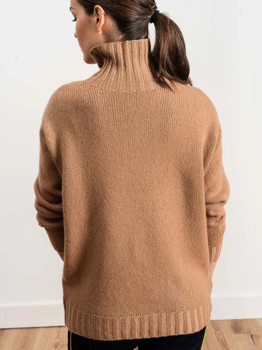 oversized turtleneck - camel