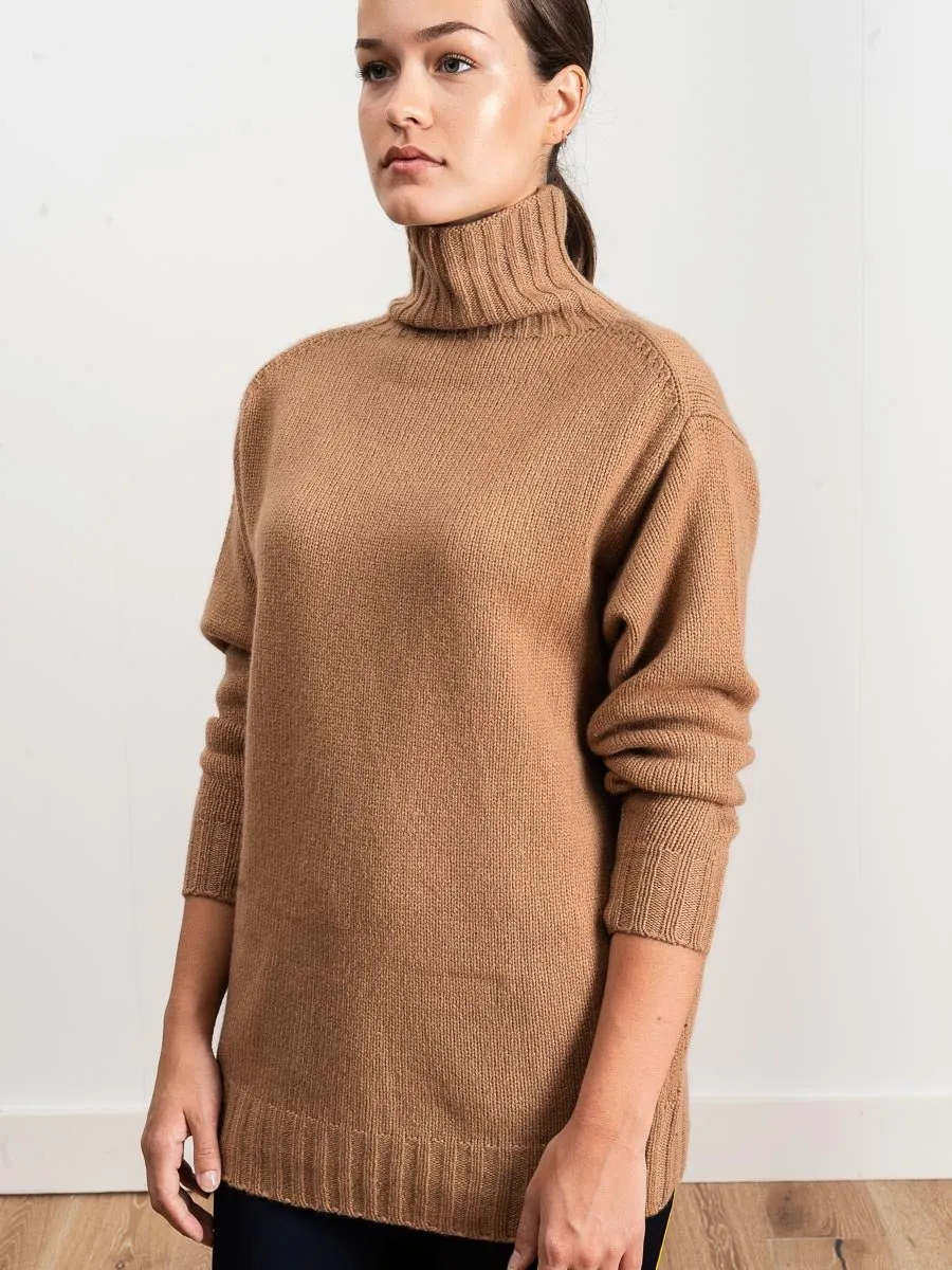 oversized turtleneck - camel