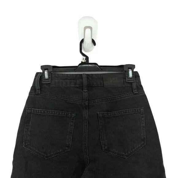 Paige Women 23 Robbie High Rise Shorts Black Meadow Stringy Hem Distressed NEW
