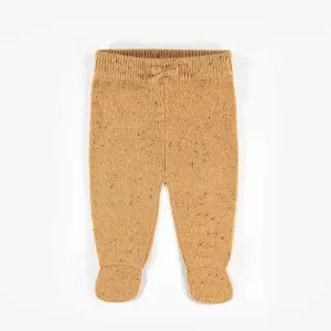 Pantalon de maille jaune chiné, naissance || Yellow knitted pants, newborn