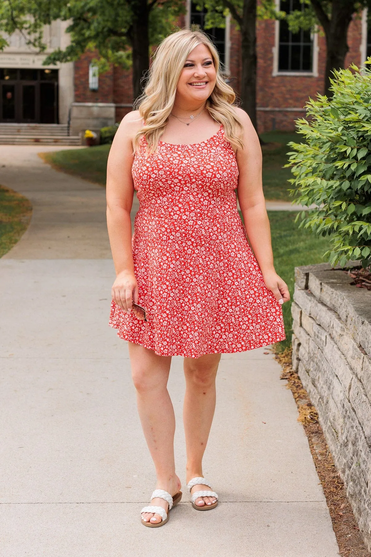 Parade Through The Streets Mini Dress- Red